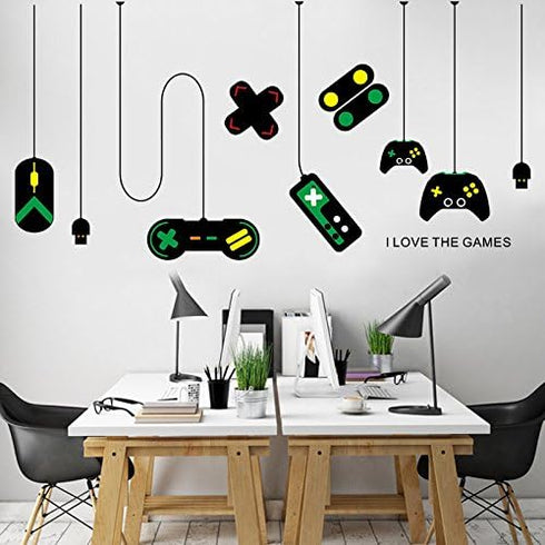 Amaonm Removable Creative Game Controllers Vinyl Wall Decal Peel & Stick Art Decor Games Wall Stickers for Kids Children Boy Bedroom Playroom Nurs...
