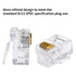 RJ12 6P6C Connectors(100 Pieces Pack) 6 Pin Telephone Line Cable Wire Male Plug, AV00305...