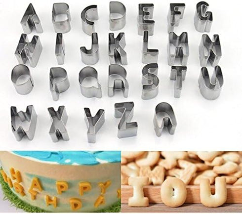 Mini Alphabet Number Cookie Cutters Sets of 37 Pieces Letter Mold Tools for Fondant Biscuit,Cake,Fruit,Vegetables,or Dough Stainless Steel...