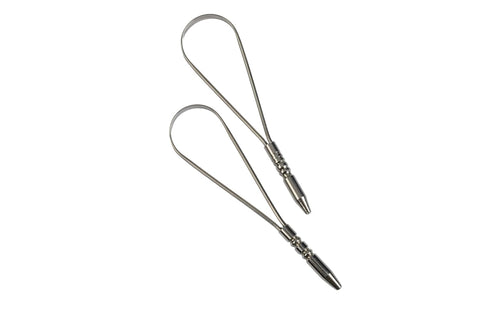 100% GENUINE TONGUE CLEANER PACK OF 2 STAINLESS STEEL WITH SINGLE HANDLE TONGUE SCRAPER STOP BAD BREATHE, FOR ADULT LIMPADOR DE LENGUAY DEPURATORT...