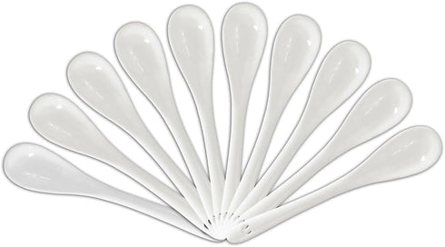 White Porcelain Spoons Coffee, Tea, Yogurt and Ice-cream, Cutlery Fitting Ceramic Spoons 5 Inch Set of 10...