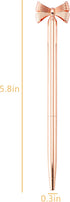 3 Pieces Bow Decoration Twist Metal Ballpoint Pen Ball Pen 1.0 MM Black Ink...