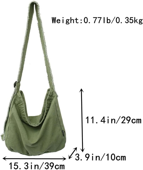 Women's Canvas Bag Crossbody Bag Casual Hobo Bag Large Shoulder Bag Shopping Bag Unisex...