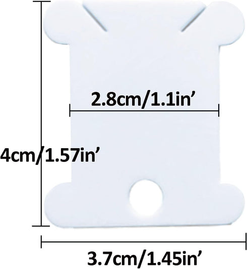 300 Pieces Plastic Floss Bobbins for Cross Cotton Thread Craft DIY Sewing Storage, Thread Organizer Holder, Embroidery Thread Cards Cross Stitch B...