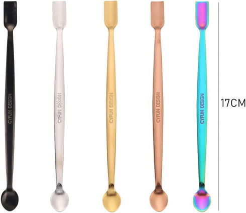 BAOFALI 5 Colors 304 Stainless Steel Craft Spoons Set for DIY Scrapbooking Glitter Embossing Powders Sequins and Other Small Embellishment Craft C...