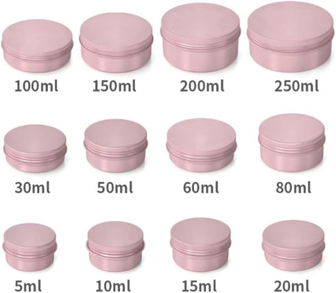 Othmro 12pcs 1oz Metal Round Tins Aluminum Tin Cans Containers with Screw Lid, 50 * 20mm(DxH) Red tin cans for Salve, Spices, Lip Balm, Tea or Can...