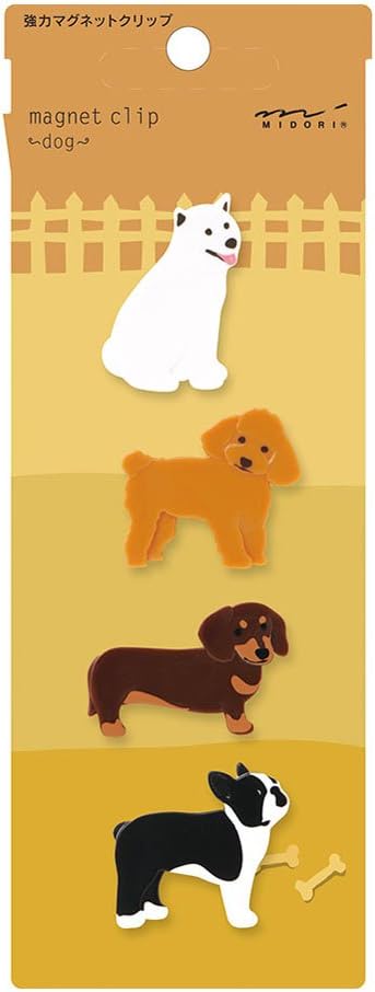 Midori Magnet Clip, 4 Pieces, Dogs (43323006)...