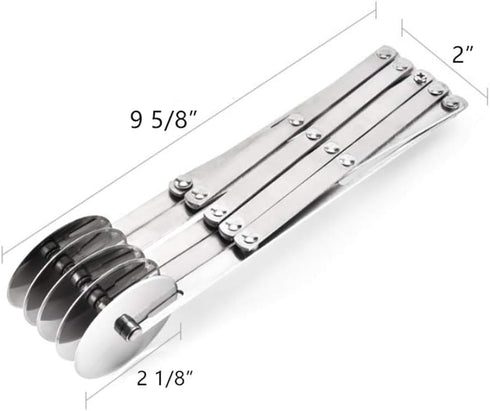 Stainless Steel 5 Wheel Pastry Cutter, Adjustable Baking Cutter Roller, Cookie Dough Cutter Divider, Pizza Slicer, 9.0x2.0 inches, 0.2 kg...