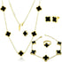 Clover Jewelry Set 18K Gold Plated Stainless Steel Necklace with Flower Design Four leaf clover for Women, Elegant Four Leaf Clover Necklace Flora...
