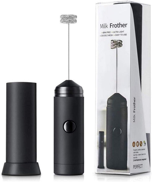 Handheld Electric Double Mesh Milk Frother Whisk Latte Cappuccino Barista Art...
