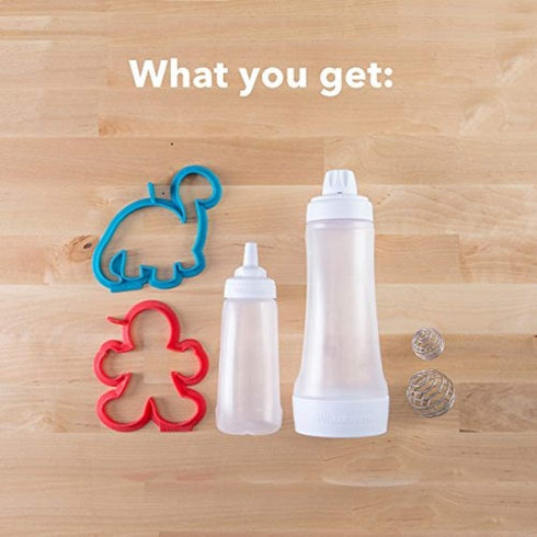 Whiskware Pancake Art Kit with Batter Mixer, Art Bottle, BlenderBall Wire Whisk and 2 Pancake Shapers...