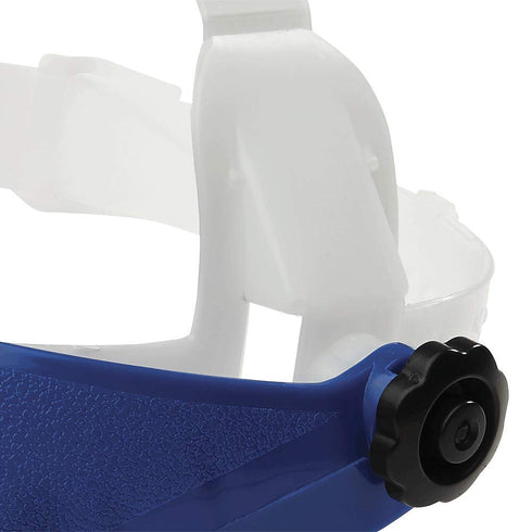 Sellstrom Single Crown Safety Face Shield with Pin Lock Headgear (Window Not Included), Plastic, Blue, S39000...