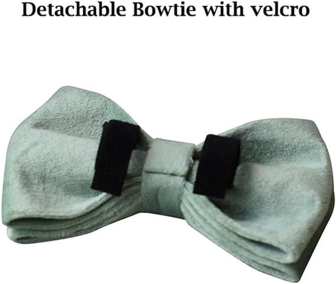 Bowtie Dog Collar, Soft & Comfy Velvet Dog Bow tie Collar, Detachable and Adjustable Dog Collars for Small Medium or Large Dogs and Cat with Safet...