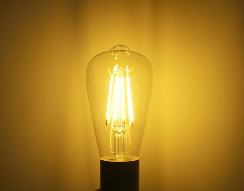 DC 12V ST64 LED Light Bulb 2700k 6W Warm White LED Edison Filament E26 Screw Base Lamp DC Low Voltage RV Marine Boat Classic Industrial Prop Retro...
