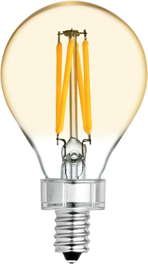 GE Lighting Vintage Style LED Light Bulbs, 60 Watt Eqv, Amber Glass, Warm Candle Light, A15 Standard Bulb, Small Base (2 Pack)...