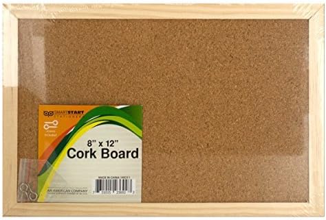 Cork Bulletin Notice Board, 8 X 12 Inches, Wooden Frame; Screws Included (1 Board)...
