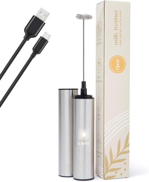 Clevr Blends Handheld Milk Frother, Stirrer, Mixer and Wisker for Coffee, Tea, Latte, Cappuccino, and Hot Chocolate Drink Prep and Fast & Easy Foa...