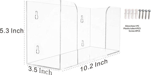 Cq acrylic Clear Mask Dispenser Wall Floating Glove Rack and Glove Box Dispenser Holder 10.2”x5.3”x3.5” Pack of 1...