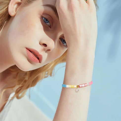 NBEADS 240 Pcs Glass Tila Beads Kit, 2-Hole Glass Seed Beads 5x5mm Loose Glass Spacer Beads Mini Japanese Glass Beads for DIY Craft Bracelet Neckl...