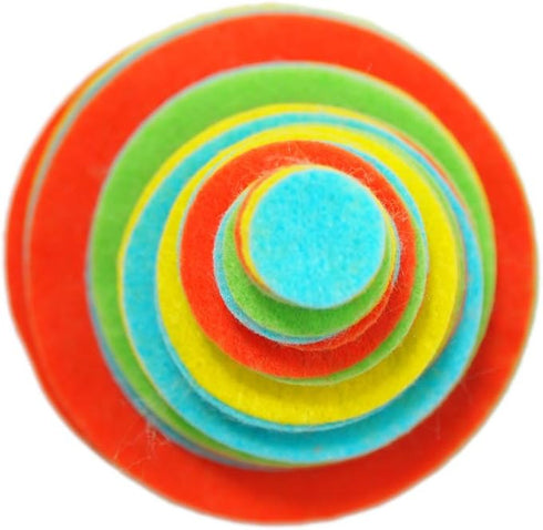 Playfully Ever After Light Green, Turquoise, Orange & Yellow Craft Felt Circles (Mixed Size Pack - 56pc)...