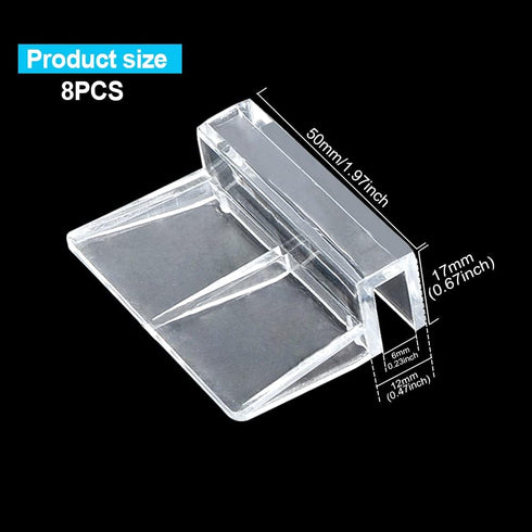Saim Acrylic Aquarium Cover Clip,Clear Fish Tank Glass Cover Clip Support Holder,Universal Lid Clips for Rimless Aquariums (6mm) 8 PCS...