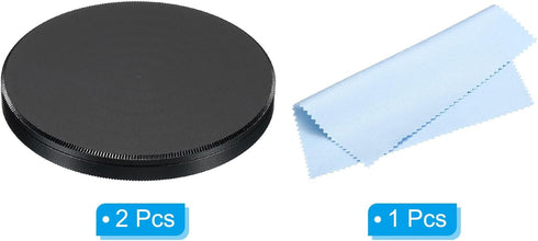 PATIKIL 58mm Lens Cap, 2pcs Camera Lens Cap Cover Universal Lens Filter Stack Cap Front Metal Protective Case Cover with Cleaning Cloth for Photog...