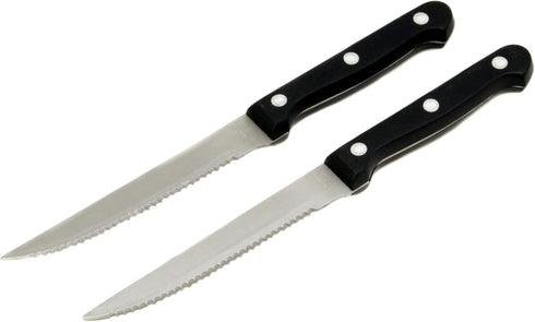 Chef Craft Select Steak Knife Set, 4.5 Inch Blade 8.25 Inches In Length 2 Piece Set, Stainless Steel/Black...