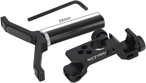 NICEYRIG 15mm LWS Rod Lens Support Y-Bracket, 64mm Vertical Adjustment Applicable for Heavy Long Lens Diameter 50mm to 140mm - 475...