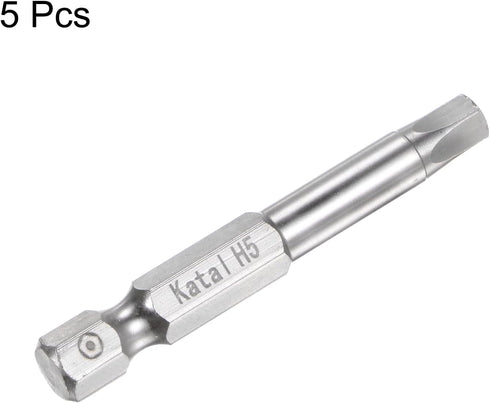 5pcs H5 Pentagon Screwdriver Bit 1/4" Hex Shank 2" Length Magnetic Security Screw Driver Power Tool...