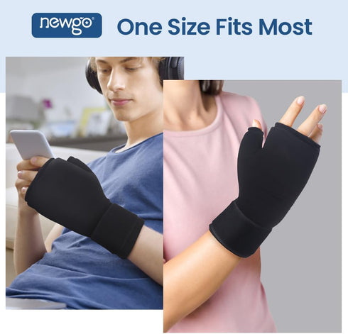 NEWGO Hand Ice Pack Gloves for Hand Arthritis, Wrist Ice Pack Gel Cold Gloves Hot Cold Therapy for Tendinitis, Carpal Tunnel - Black...