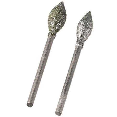 Grinding Burr Set 11pcs Olive Shape Non-Metallic Carving Silver Polishing Kits Industry Tool Diamond Burr Bits Carving, Engraving, Grinding...
