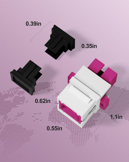 10Pack SC to SC OM4 UPC Muti-mode Fiber Optic Coupler Keystone Jack Modular for Patch Panels and Wall Plates Fiber Optic Cable Adapter(Rose Red)...