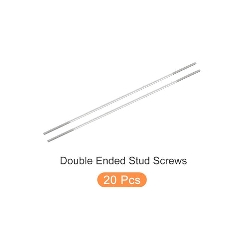 Double Ended Stud Screws (M3 Thread 160mm Length) 20pcs, 304 Stainless Steel Dual Threaded Rod Bolts - for House Maintenance...