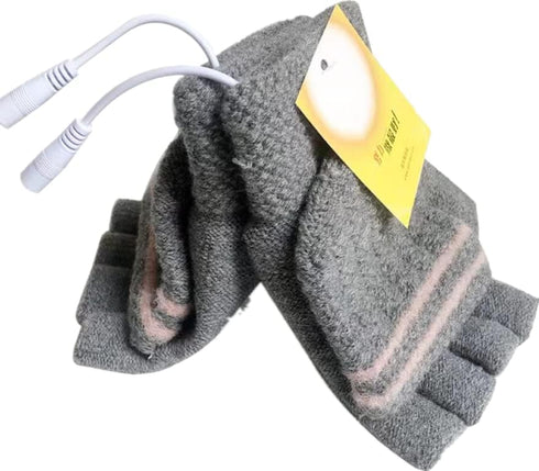 Women's & Men's USB Heated Gloves Mitten Winter Hands Warm Laptop Gloves, Knitting Hands Full & Half Heated Fingerless Heating Warmer Washable Des...