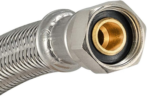 Eastman 16 Inch Delta Style Flexible Faucet Connector, Braided Stainless Steel with Nickel-Plated Brass Nuts, 3/8 Inch OD Male Compression x 3/8 I...