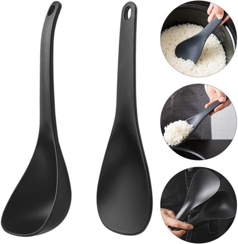 2pcs Rice Paddle Spoon Soup Spoon Cooking Utensil Rice Scooper Non- stick - Works for Rice Mashed Potato or more...