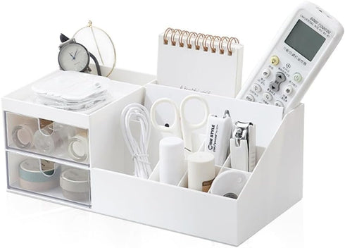 Desk Organizers Pencil Holder?10 Compartments+2 Drawer, Pen Holder Storage for Office, Home, School, Classroom Accessories, Organization and Stora...