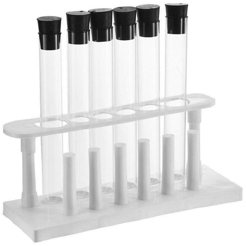 20x150mm Glass Test Tube Set with Rubber Stoppers and Plastic Rack, 6 Piece Set, Karter Scientific 150A3...