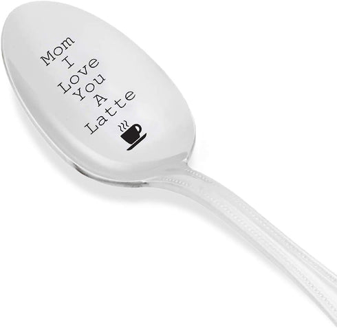 Mom I love you a latte with "cup" sign engraved on spoon - gifts for mom - mom gifts - Birthday gifts - gifts for women - Mothers day gifts - gift...