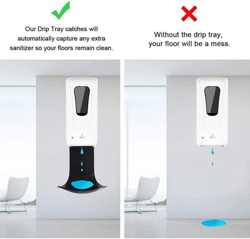 2PCS Dispenser Drip Tray Wall Mount Soap Dispenser Bracket,Laundry Detergent Drip Catcher Prevent Dripping and Spraying, Easy to Clean(Black...