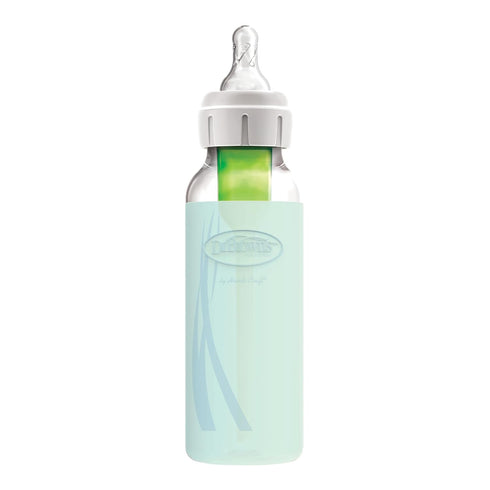 Dr. Brown's Options+ Narrow Glass Bottle Sleeve, 100% Silicone, Mint, BPA-Free, 8 oz, 1-Pack...