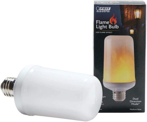 Feit Electric LED Light Bulbs, 3-Watt Non-Dimmable LED Bulb, Color Warm Light (1500K) 80 Lumen, T60 Flame Design LED Bulb...