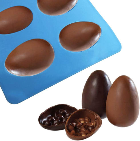 SENHAI 3 Pcs Egg Shape Silicone Molds, 8-Cavity Food-grade Baking Mold for DIY Cake Decoration,Chocolate, Pastry, Muffin, Bread, Ice Cube, Soap - ...