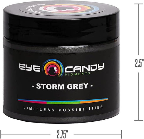 Eye Candy Pigments Premium Grey Mica Powder - Storm Grey (50gr) - for Epoxy, Resin, Soap, Paint, Woodworking, Acrylic Pouring, Bath Bombs, Fishing...