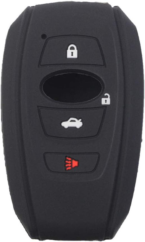 2Pcs Black Silicone 4 Buttons Smart Key Fob Skin Cover Case Protector Keyless Compatible with Subaru BRZ 2015-2022 Legacy 2020 2021 2022 2023 Outb...