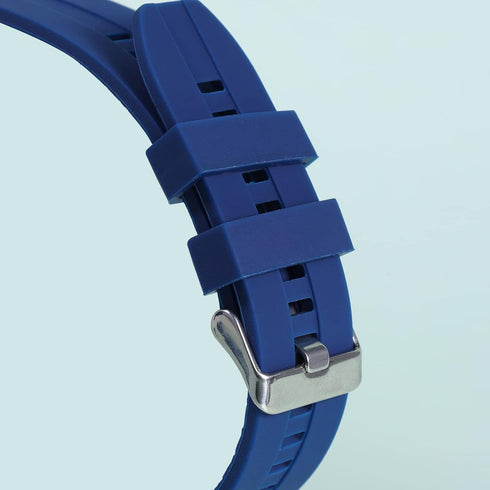 SAVITA 6pcs Watch Strap Holder Loop, Silicone Watch Band Keeper Retainer Fastener Ring Parts for Smart Watch Band Wristband Replacement (Dark Blue...