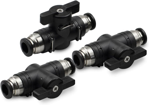 3 Pcs 6mm Pneumatic Ball Valve Push to Connect Fittings BUC Air Flow Control Valve Straight Quick Connect Air Hose Fittings...
