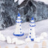 6Pcs Small Boat and Blue White Lighthouse and Artificial Tree Stump Resin Statue Micro Landscape Decorations DIY Landscaping Decoration Accessorie...