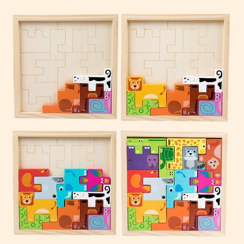 Wooden Puzzle for Kids, Toddlers, Girls Boys Baby Kids, Learning Educational Montessori Toys for 3+ Years Old, Animal Jigsaw Puzzle, Christmas Bir...