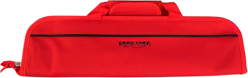Ergo Chef 5 Pocket Chef Knife Case Roll Bag Bi-Fold (Red) Lightweight - Durable Nylon / Polyester Blend– Perfect for the Busy Traveling Chef...